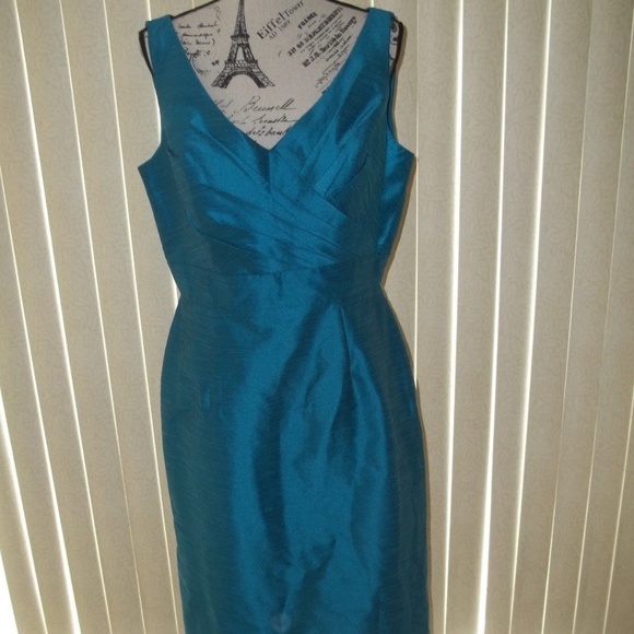 PEACOCK SLEEVELESS DRESS WITH MATCHING JACKET MOB/PARTY DRESS SIZE 14 - Picture 4 of 8